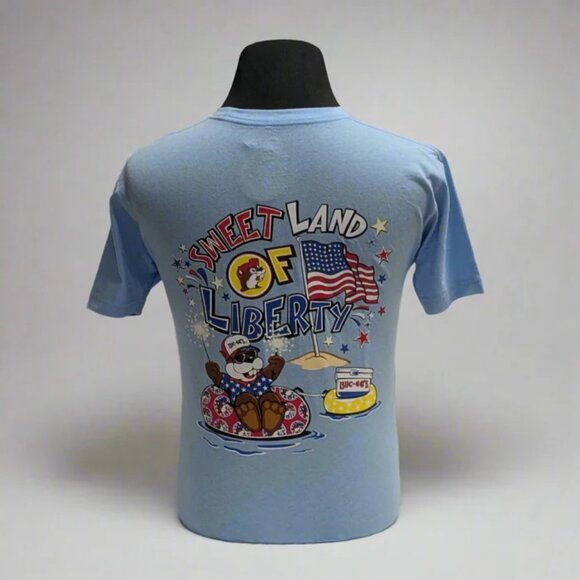 Buc-ees 2025 4th of July Light Blue T-Shirt Small - Picture 2 of 3